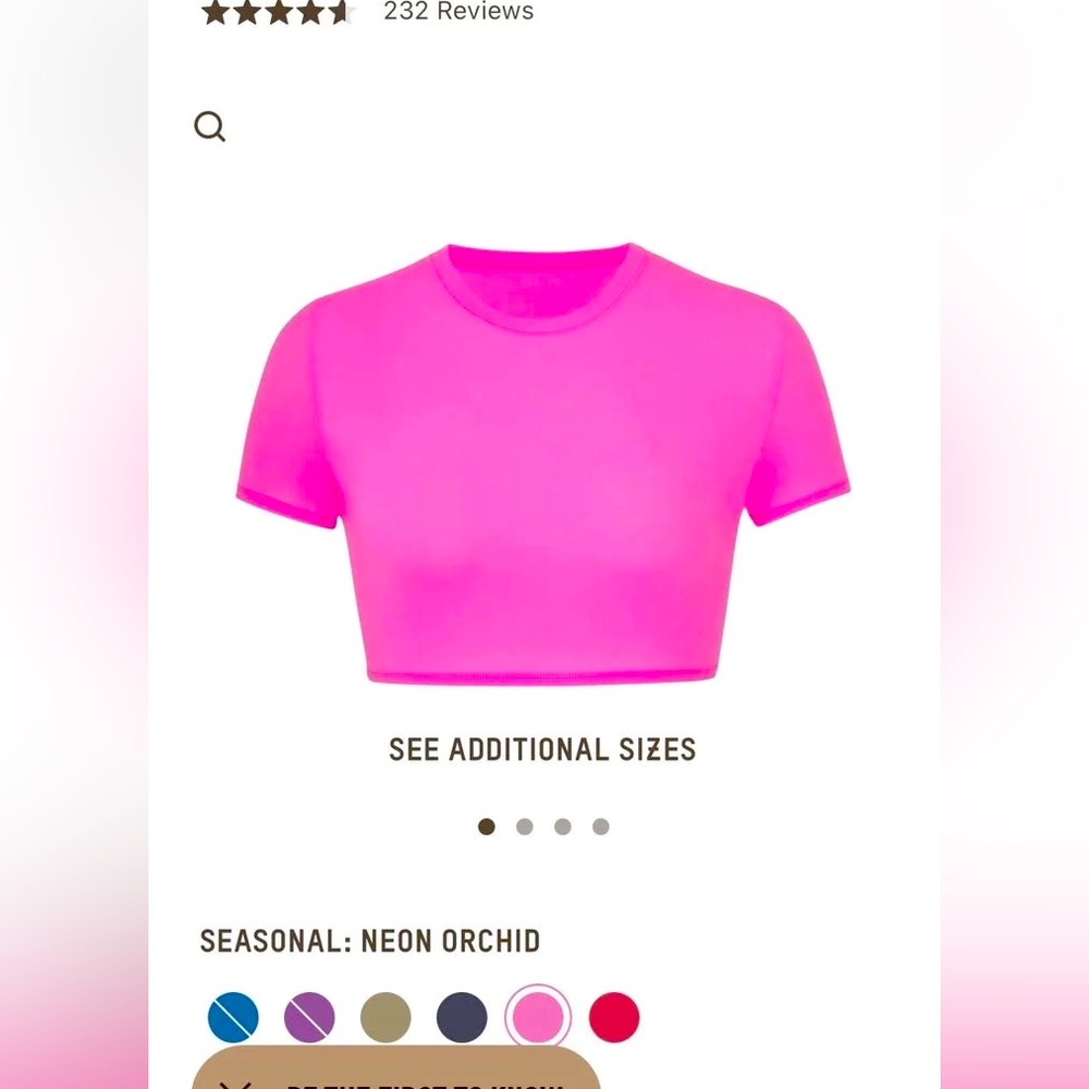 NWT SKIMS Neon Pink Crop Top